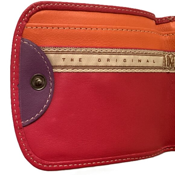 The Original Taxi Wallet, Leather, Red, Compact Design 4" X 3.5" - Picture 5 of 9